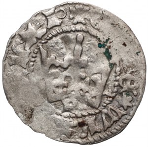 Władysław Jagiełło 1386-1434, half-penny, Cracow, signature P, rare punctuation -circle