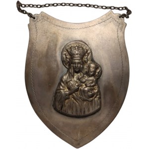II RP, srebrny ryngraf, Matka Boska Częstochowska, dedykacja z 1956 roku