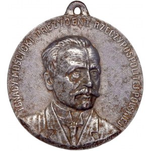 II RP, medaglione, Presidente della Repubblica di Polonia, Ignacy Moscicki, basato su Tyblewski