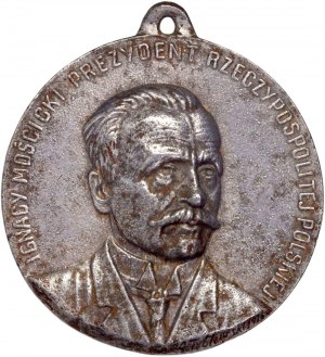 II RP, medallion, President of the Republic of Poland, Ignacy Moscicki, based on Tyblewski