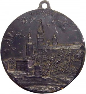 II RP, medallion Monuments of Krakow - View of Wawel from the Vistula River, based on Tyblewski