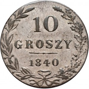 Zabór rosyjski, Mikołaj I, 10 groszy 1840 MW, Warszawa