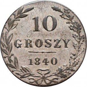 Russian partition, Nicholas I, 10 groszy 1840 MW, Warsaw