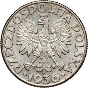 II RP, 2 zloty 1936, Warsaw, Sailing ship