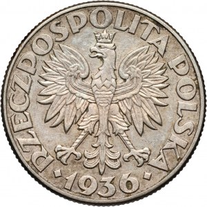 II RP, 2 zloty 1936, Warsaw, Sailing ship