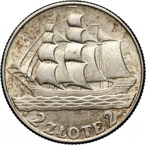 II RP, 2 zloty 1936, Warsaw, Sailing ship