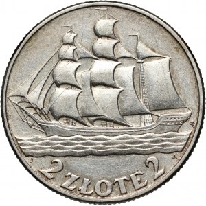 II RP, 2 złote 1936, Warszawa, Żaglowiec