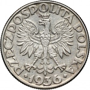 II RP, 2 zloty 1936, Warsaw, Sailing ship