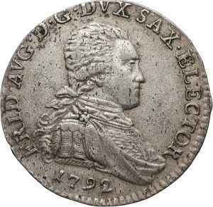 Germany, Saxony, Friedrich August III, 2 Groschen (1/12 Thaler) 1792 IEC, Dresden