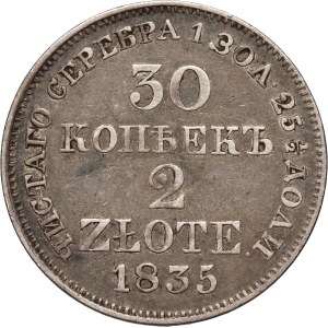 Zabór rosyjski, Mikołaj I, 30 kopiejek = 2 złote 1835 MW, Warszawa