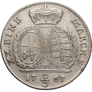 Germany, Saxony, Friedrich August III, 2/3 Thaler 1767 EDC, Dresden