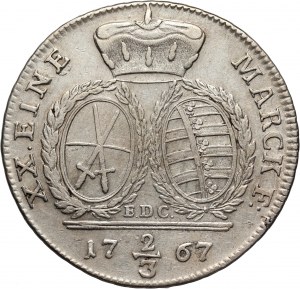 Germany, Saxony, Friedrich August III, 2/3 Thaler 1767 EDC, Dresden