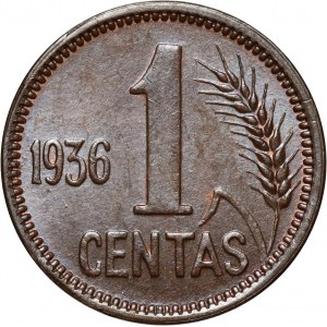 Lithuania, 1 Centas 1936