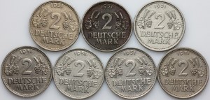 Germany, Federal Republic of Germany, set of coins 2 Mark 1951, (7 pieces)