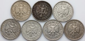 Germany, Federal Republic of Germany, set of coins 2 Mark 1951, (7 pieces)