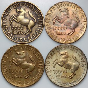 Germany, set of Notgelds 10000 Mark 1923, (4 pieces)