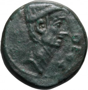 Roman Provincial, Macedonia, Thessalonica, Augustus and Julius Caesar, Bronze 28-27 BC