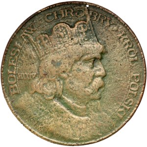 II RP, medal, 900. rocznica koronacji Bolesława Chrobrego, odlew na podstawie J. Wysockiego