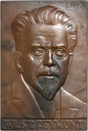 II RP, plaque from 1926, Wladyslaw Reymont, by J. Aumiller