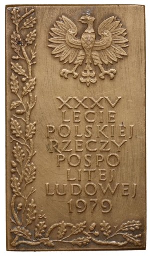People's Republic of Poland, 1979 plaque, 35th anniversary of the People's Republic of Poland, unveiling of the monument, Kielce Kadzielnia