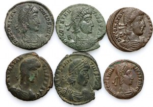 Roman Empire, 4th century coin set (6 pieces)