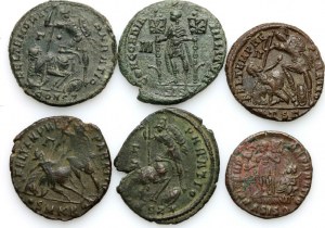 Roman Empire, 4th century coin set (6 pieces)
