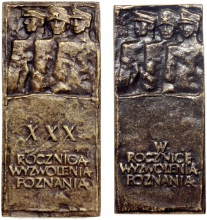 People's Republic of Poland, badge set, 30th Anniversary of the Liberation of Poznan, (2 pieces)