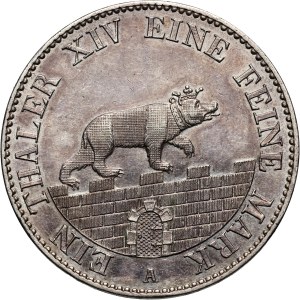 Germany, Anhalt-Bernburg, Alexander Charles, Ausbeutetaler 1852 A, Berlin