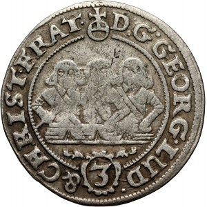 Śląsk, Księstwo Legnicko-Brzesko-Wołowskie, Trzech Braci, 3 krajcary 1657 EW, Brzeg