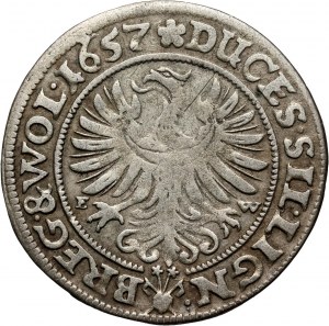 Silesia, Principality of Legnicko-Brzesko-Wołowskie, Three Brothers, 3 krajcary 1657 EW, Brzeg
