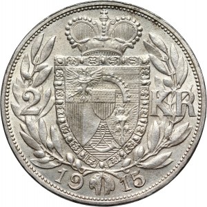 Liechtenstein, John II, 2 Kronen 1915