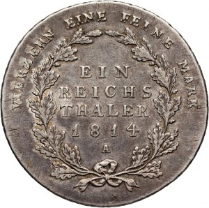 Niemcy, Prusy, Friedrich Wilhelm III, Thaler 1814 A, Berlin