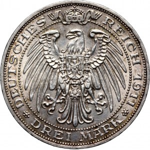 Germany, Prussia, Wilhelm II, 3 Mark 1911 A, 100 years University of Wroclaw
