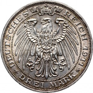 Germany, Prussia, Wilhelm II, 3 Mark 1911 A, 100 years University of Wroclaw