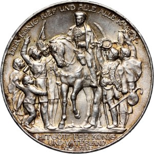Germany, Prussia, Wilhelm II, 3 Mark 1913 A, Berlin, 100th Anniversary of the victory at the Battle of Leipzig