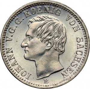 Germany, Saxony, John I, 1/6 Thaler 1863 B, Dresden