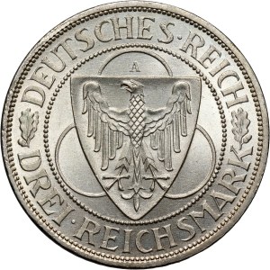 Germany, Weimar Republic, 3 Mark 1930 A, Berlin, Rhineland