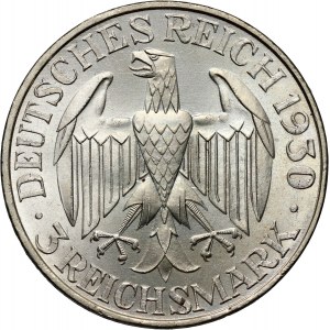 Germany, Weimar Republic, 3 Mark 1930 A, Berlin, Zeppelin