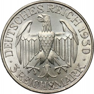Germany, Weimar Republic, 3 Mark 1930 A, Berlin, Zeppelin