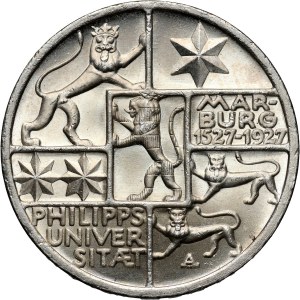 Germany, Weimar Republic, 3 Mark 1927 A, Berlin, Marburg
