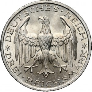 Germany, Weimar Republic, 3 Mark 1927 A, Berlin, Marburg