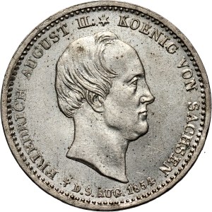 Germany, Saxony, Frederick Augustus II, 1/6 Thaler 1854, Dresden