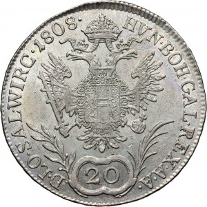 Austria, Francis II, 20 Kreuzers 1808 A, Vienna