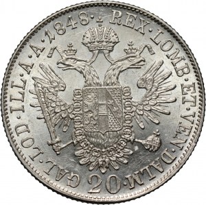 Austria, Ferdinand I, 20 Kreuzers 1848 A, Vienna