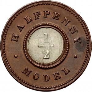 Great Britain, Victoria, Half Penny ND (1844), model
