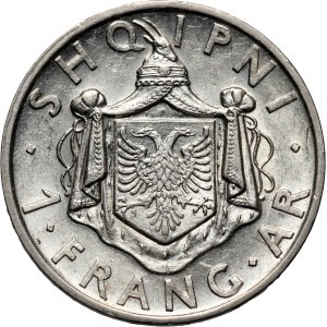 Albania, Zog I, 1 Frang Ar 1935 R, Rome