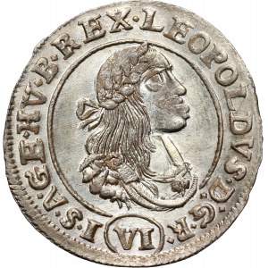 Hungary, Leopold I, 6 Kreuzers 1671 KB, Kremnitz