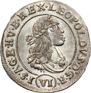 Hungary, Leopold I, 6 Kreuzers 1671 KB, Kremnitz