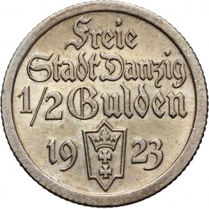Wolne Miasto Gdańsk, 1/2 guldena 1923, Utrecht, Koga