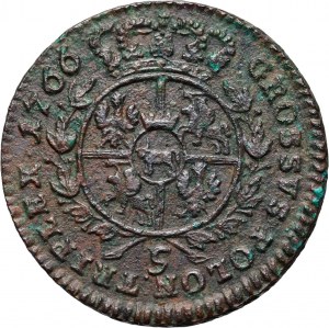 Stanislaw August Poniatowski, trojak 1766 G, Cracow, Armourer